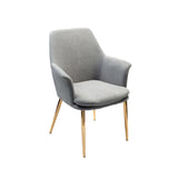 Porthos Home Dak Dining Chair with Armrests, Velvet, Gold Chrome Legs