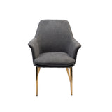 Porthos Home Dak Dining Chair with Armrests, Velvet, Gold Chrome Legs