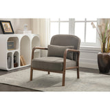 Porthos Home Keats Sherpa Fabric Accent Chair with Rubberwood Legs and Toss Pillow