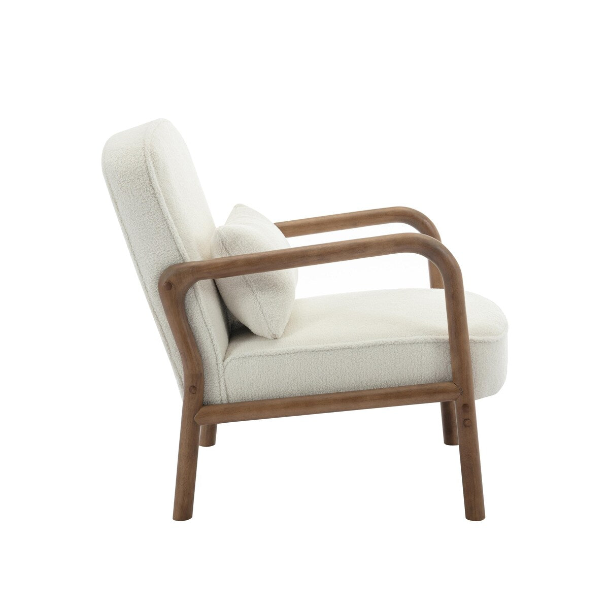 Porthos Home Keats Sherpa Fabric Accent Chair with Rubberwood Legs and Toss Pillow