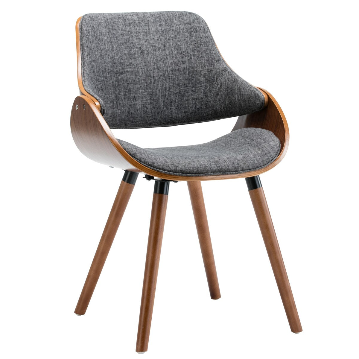 Porthos Home Wood and Fabric Mid Century Modern Dining or Accent Chair