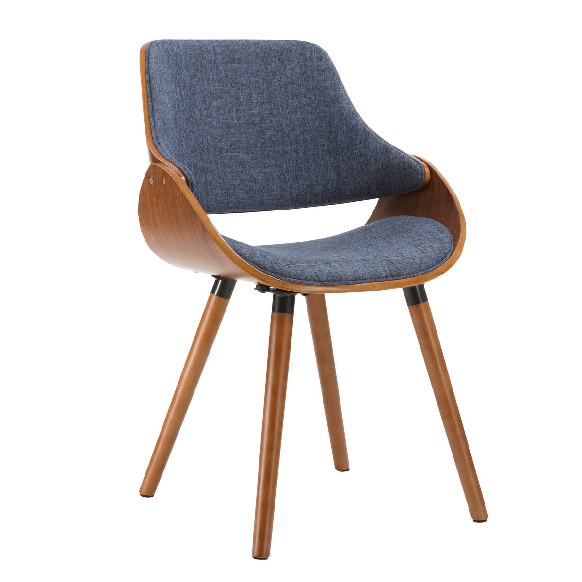 Porthos Home Wood and Fabric Mid Century Modern Dining or Accent Chair