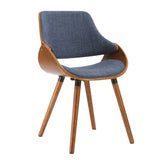 Porthos Home Wood and Fabric Mid Century Modern Dining or Accent Chair