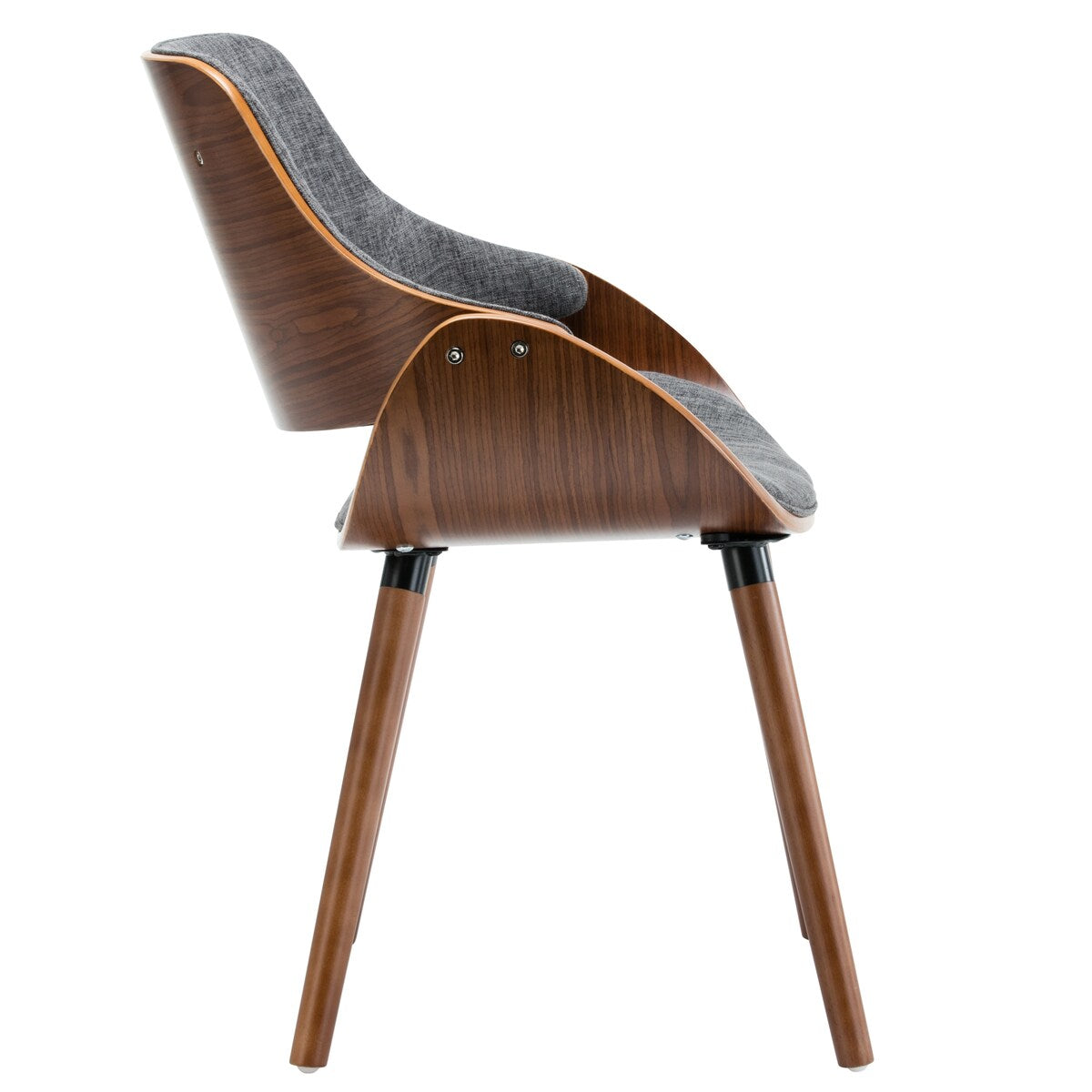 Porthos Home Wood and Fabric Mid Century Modern Dining or Accent Chair