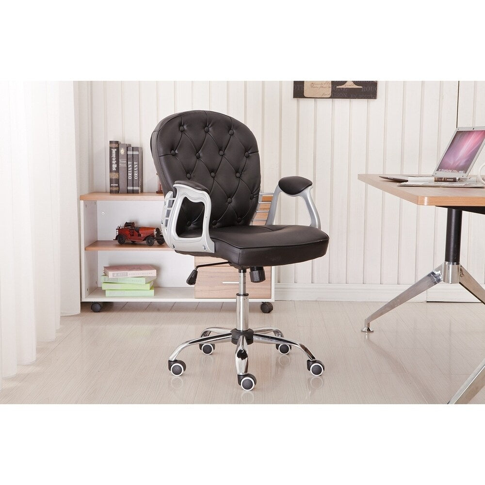 Porthos Home Wylder 360? Swivel Office Chair, PU Leather Upholstery