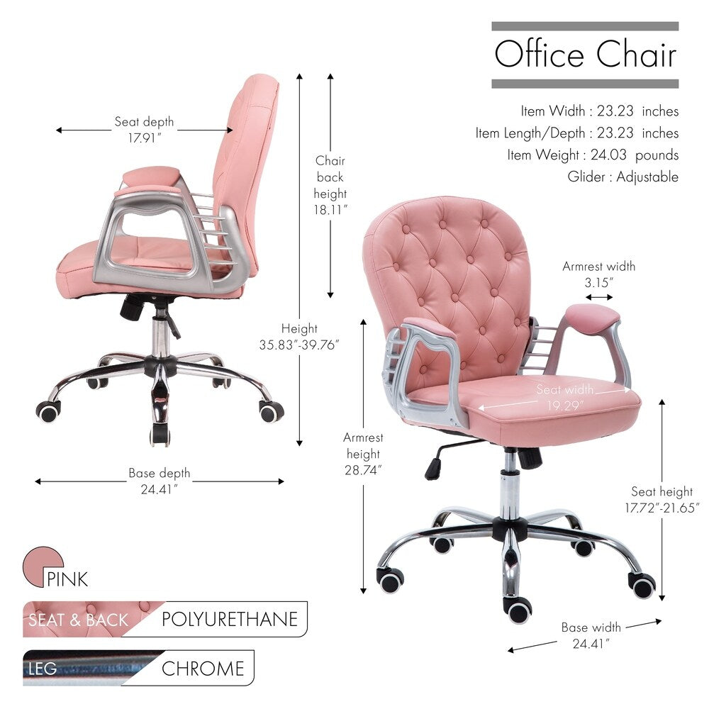Porthos Home Wylder 360? Swivel Office Chair, PU Leather Upholstery
