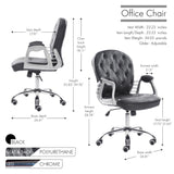 Porthos Home Wylder 360? Swivel Office Chair, PU Leather Upholstery