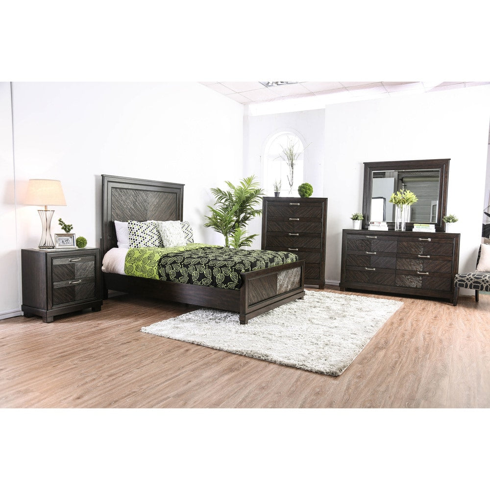 Moso Transitional Espresso 2-piece 6-Drawer Dresser and Mirror Set by Furniture of America