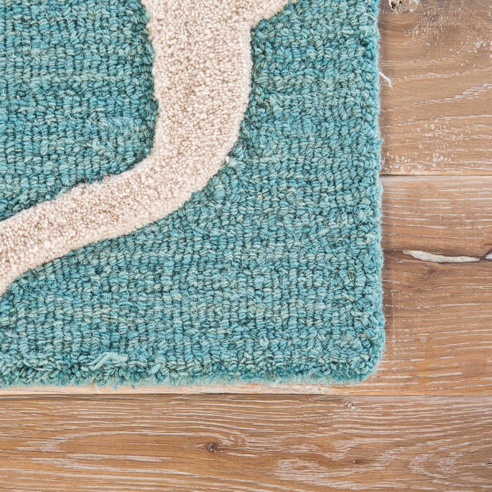 Portland Handmade Trellis Light Blue/ White Area Rug - 2' x 3'