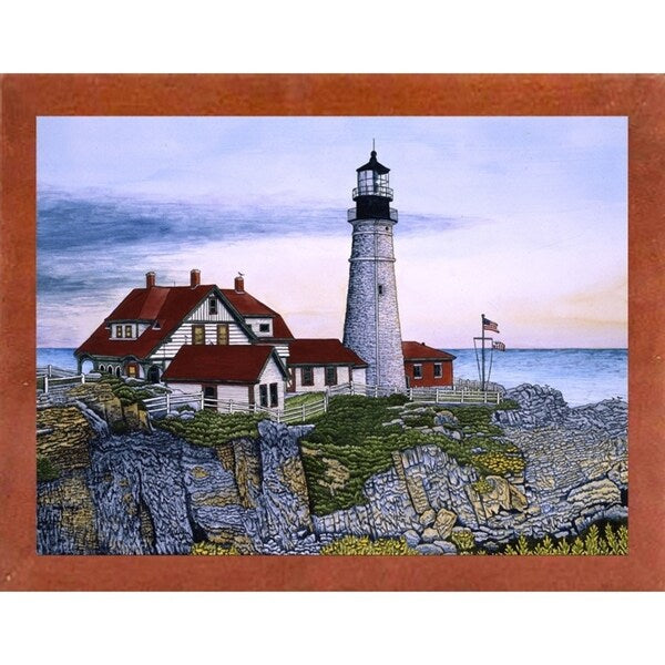 Portland Headlight-THEWIN9568 Print 23.75"x32.25" by Thelma Winter
