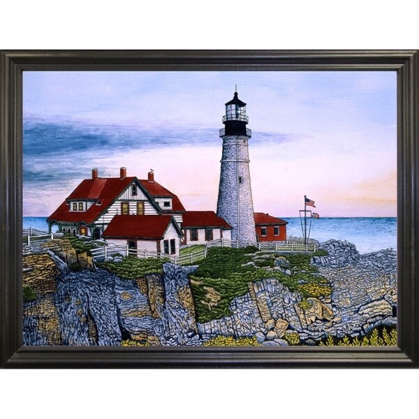 Portland Headlight-THEWIN9568 Print 23.75"x32.25" by Thelma Winter