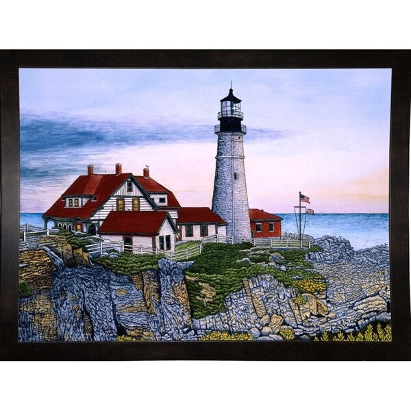 Portland Headlight-THEWIN9568 Print 23.75"x32.25" by Thelma Winter