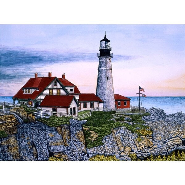 Portland Headlight-THEWIN9568 Print 23.75"x32.25" by Thelma Winter