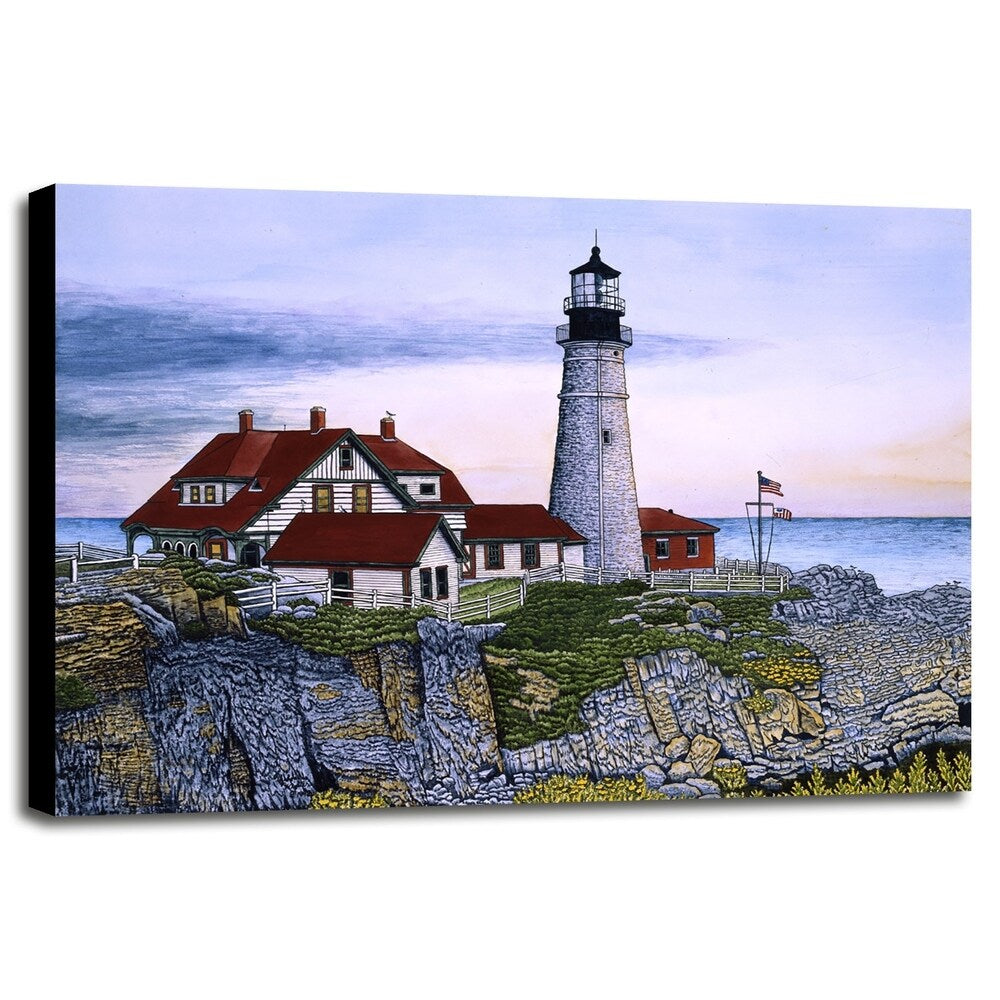 Portland Headlight-THEWIN9568 Print 23.75"x32.25" by Thelma Winter