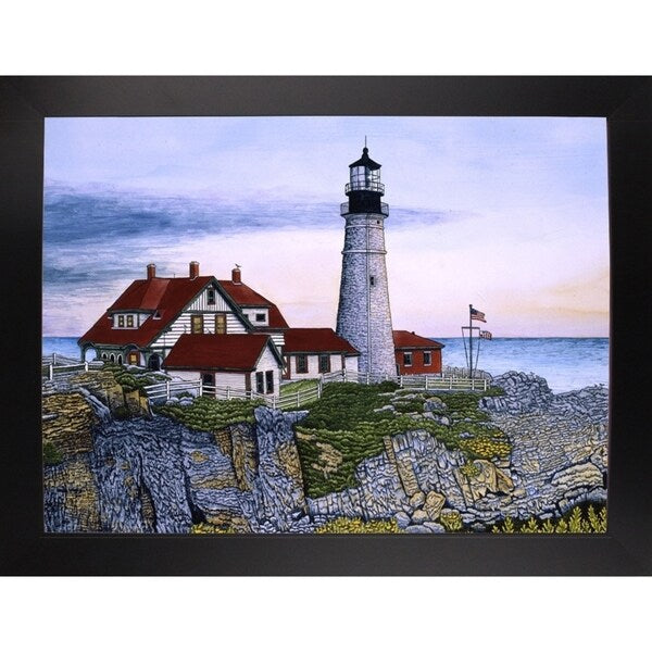 Portland Headlight-THEWIN9568 Print 23.75"x32.25" by Thelma Winter