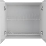TUHOME Portofino 150 Wall Cabinet with 2 Double Doors, Dish Rack, 2 Open Shelves, and 2 Inner Shelves - N/A