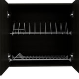 TUHOME Portofino 150 Wall Cabinet with 2 Double Doors, Dish Rack, 2 Open Shelves, and 2 Inner Shelves - N/A