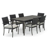 Portofino Casual 7 Piece Sunbrella Outdoor Patio Dining Set