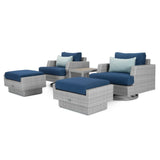 Portofino Comfort 17 Piece Sunbrella Outdoor Patio Motion Seating & Dining Set With Fire Table