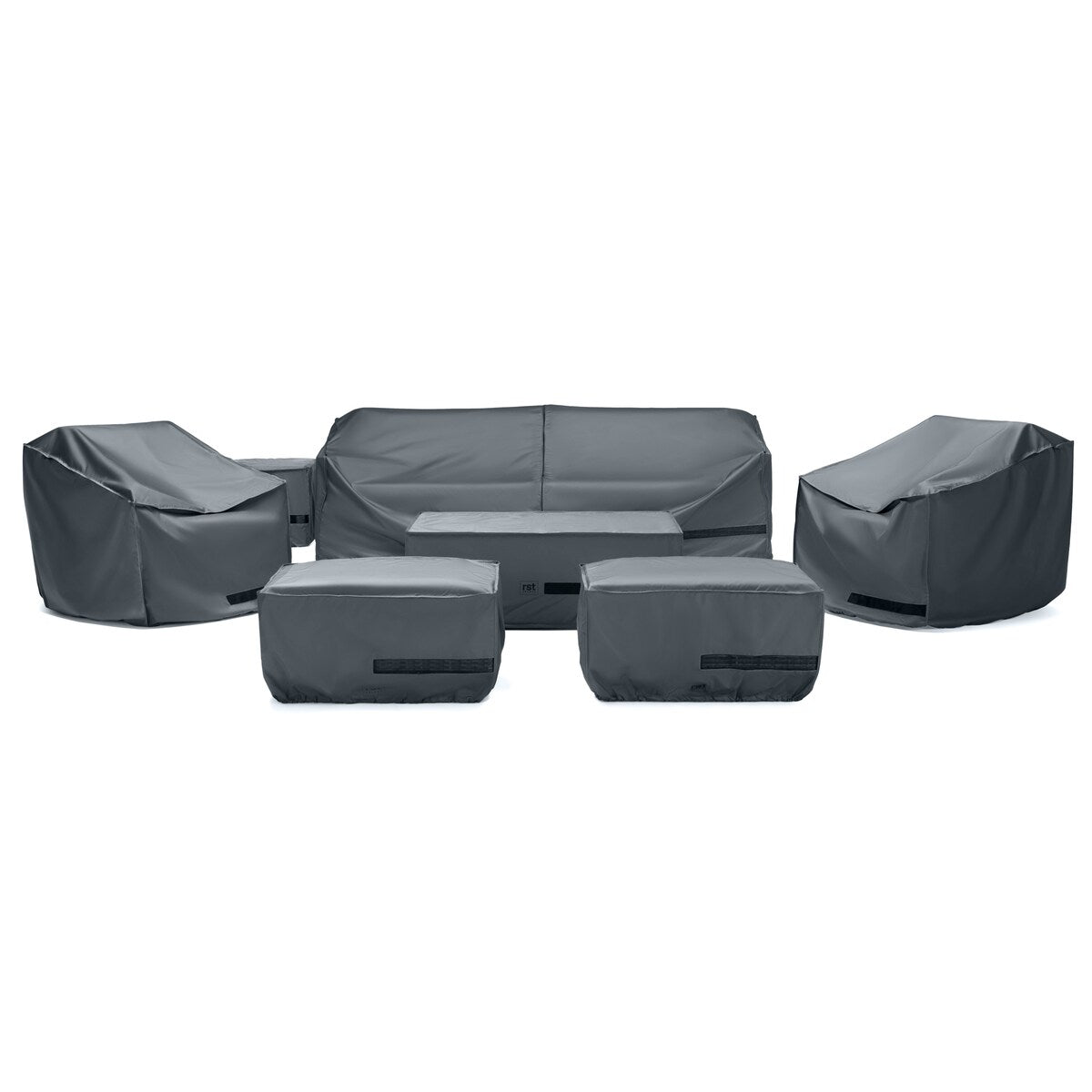 Portofino Comfort 8 Piece Polyester Outdoor Patio Club Seating Furniture Cover - 100" W x 30" H x 33" D