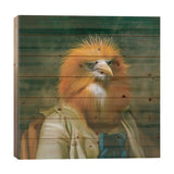 Portrait Cattle Egret Print On Wood by Ievgeniia Bidiuk - Multi-Color