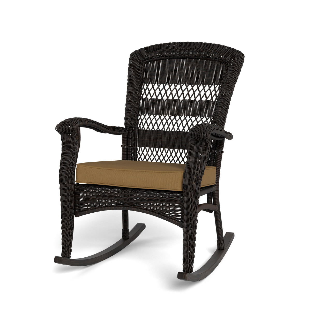 Portside Dark Roast Outdoor Wicker Rocking Chair Set (2-Piece)