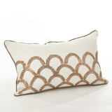 Posh Collection Arch Design Embroidered Cotton Down Filled Throw Pillow