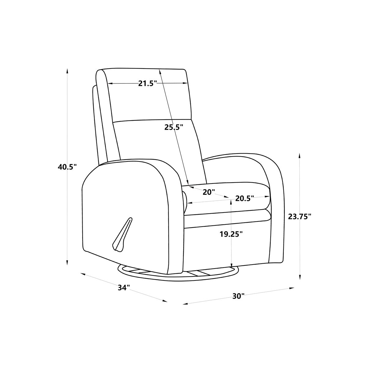 Posie Manual Glider Swivel Recliner