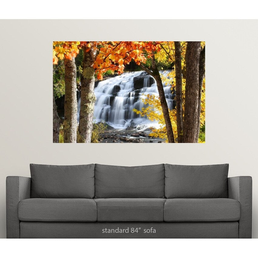 "Bond Falls dressed in Autumn colors Paulding Michigan." Poster Print - Multi