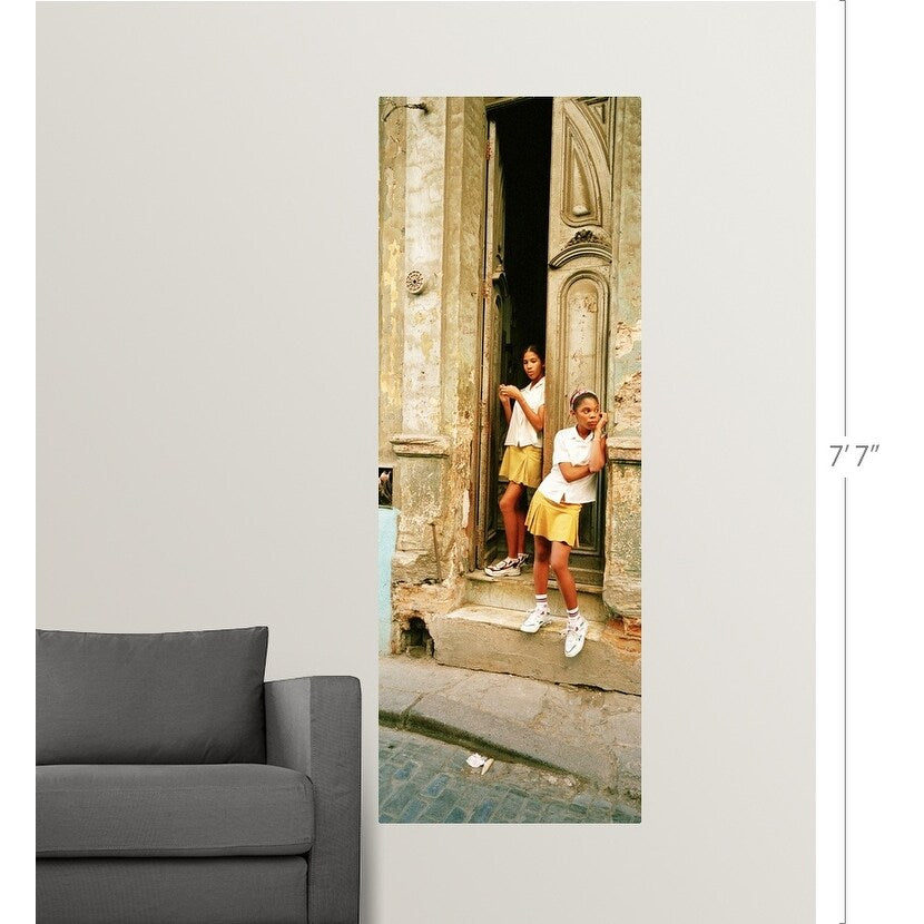 "Girls in Doorway Cuba" Poster Print - Multi
