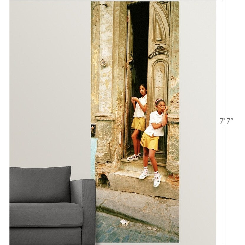 "Girls in Doorway Cuba" Poster Print - Multi