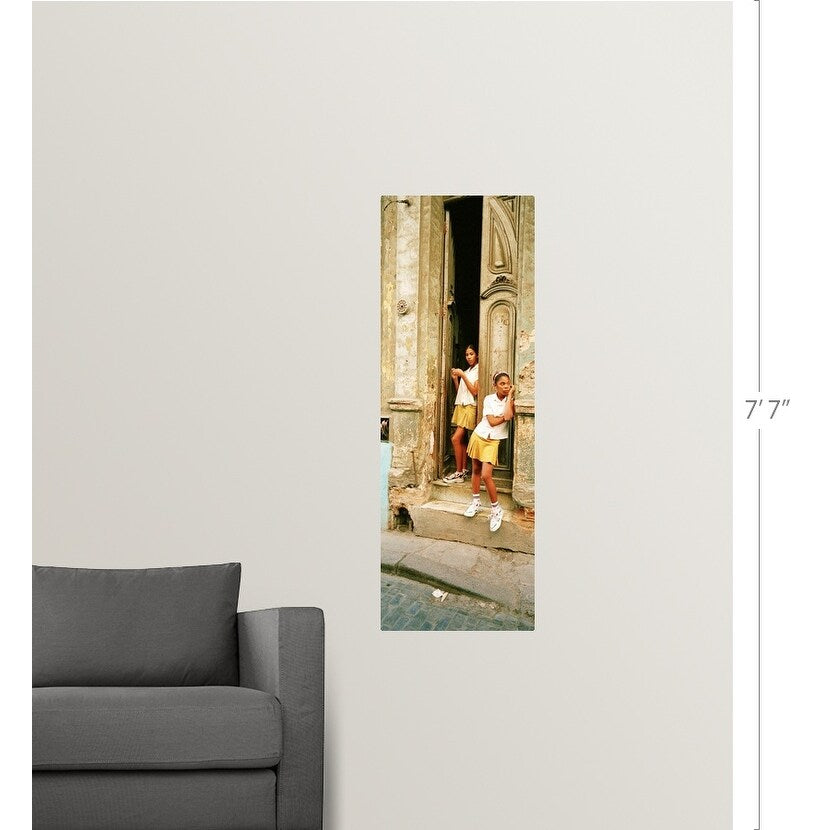 "Girls in Doorway Cuba" Poster Print - Multi