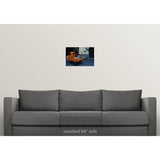 "Great Dane dog in the back of tiny orange 3-wheeled truck in Lucca, Tuscany, " Poster Print - Multi