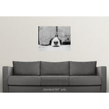 "Hunting puppy pokes nose out from under the barn door." Poster Print - Multi