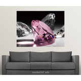 "Large pink diamond surrounded by clear diamonds, close-up (still life)" Poster Print - Multi