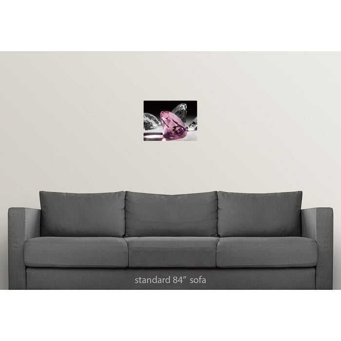 "Large pink diamond surrounded by clear diamonds, close-up (still life)" Poster Print - Multi