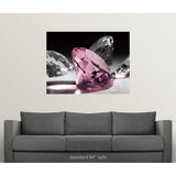 "Large pink diamond surrounded by clear diamonds, close-up (still life)" Poster Print - Multi