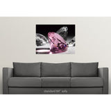 "Large pink diamond surrounded by clear diamonds, close-up (still life)" Poster Print - Multi