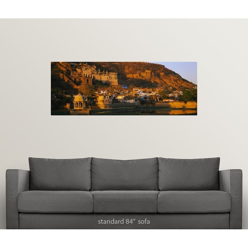 "Palace in a mountain, Garh Palace, Bundi, Rajasthan, India" Poster Print - Multi