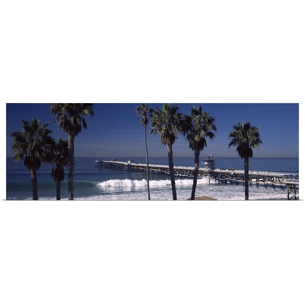"Pier over an ocean, San Clemente Pier, Los Angeles County, California" Poster Print - Multi