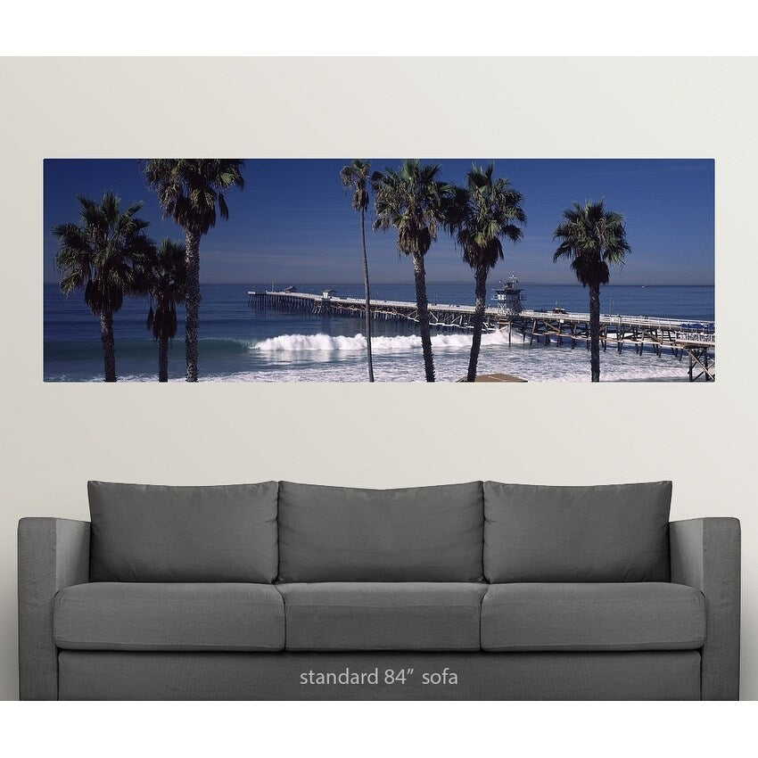 "Pier over an ocean, San Clemente Pier, Los Angeles County, California" Poster Print - Multi