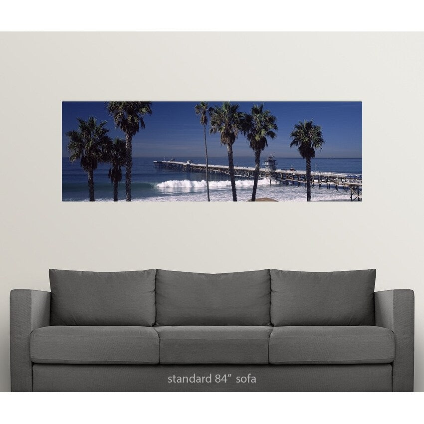 "Pier over an ocean, San Clemente Pier, Los Angeles County, California" Poster Print - Multi