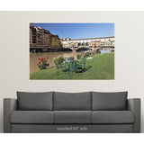 "Ponte Vecchio and table along Arno River" Poster Print - Multi