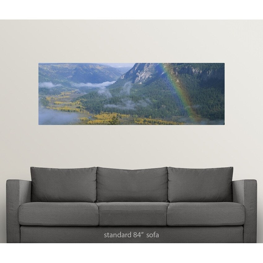 "Rainbow over a valley, Conejos County, Colorado" Poster Print