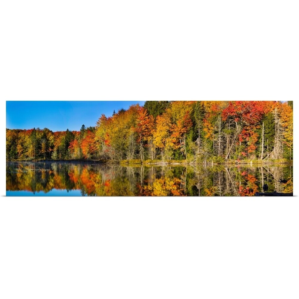 "Trees in autumn at Lake Hiawatha, Alger County, Upper Peninsula, Michigan" Poster Print - Multi