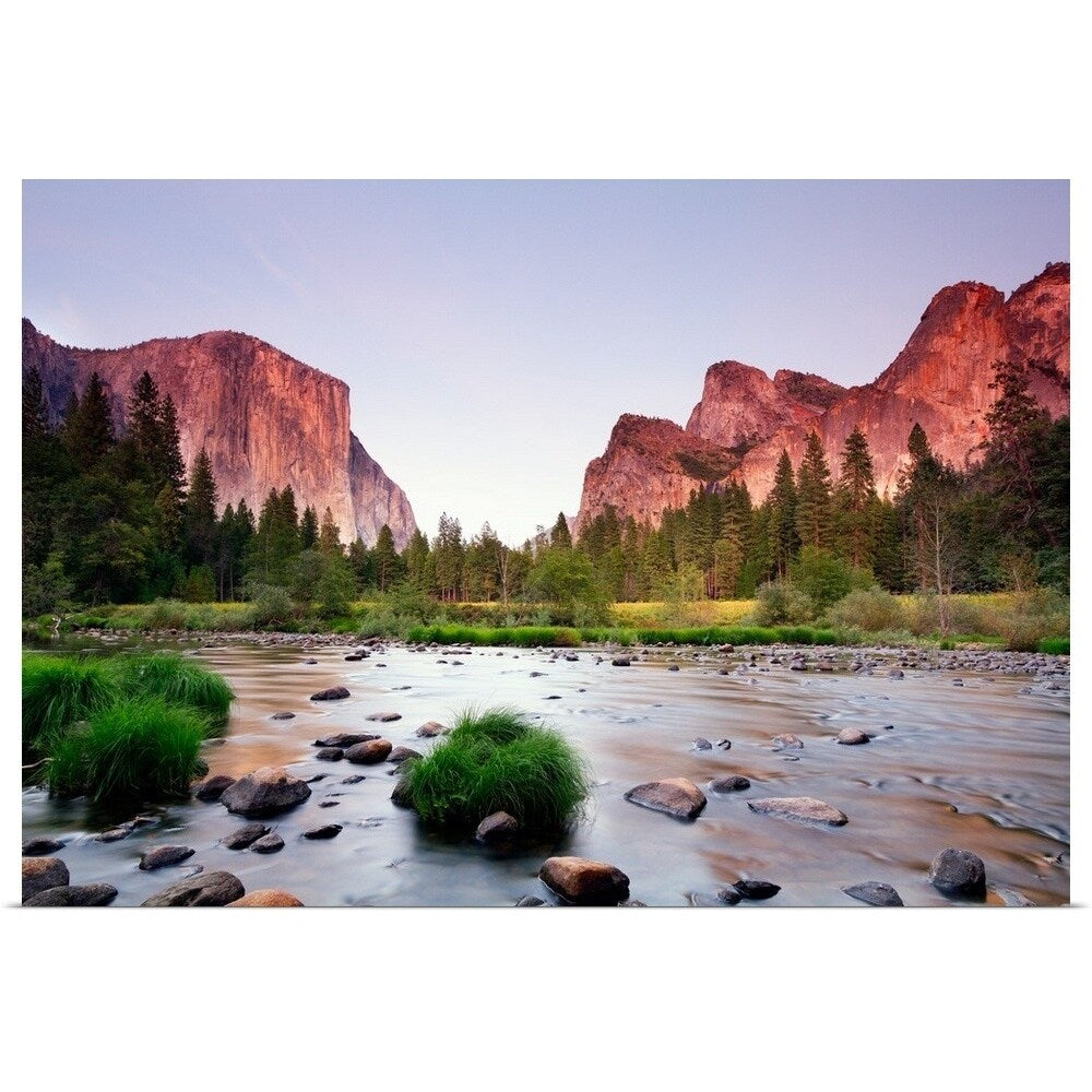 "Valley with sunset" Poster Print - Multi