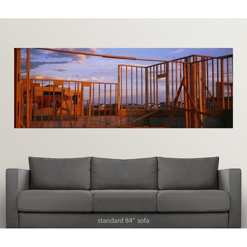 "Wooden Framework Of A House Under Construction, Washington State" Poster Print