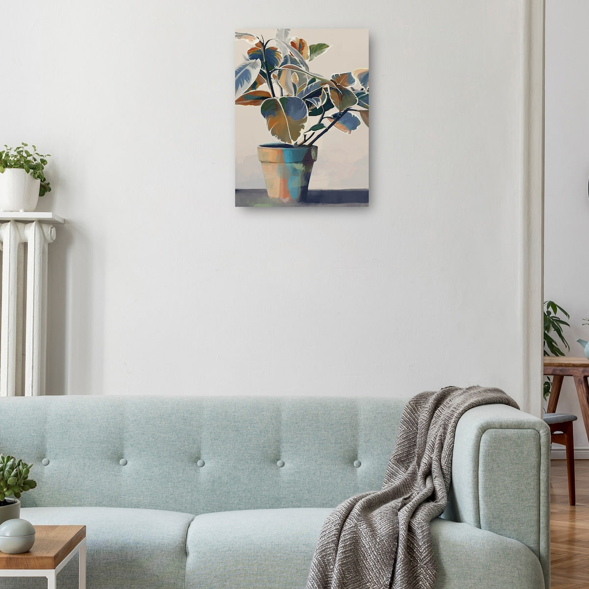 Potted Greens I By Studio Arts Canvas Art Print