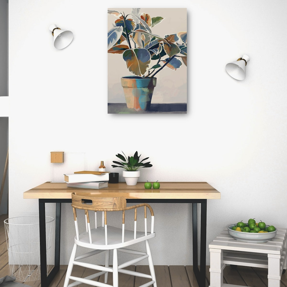 Potted Greens I By Studio Arts Canvas Art Print