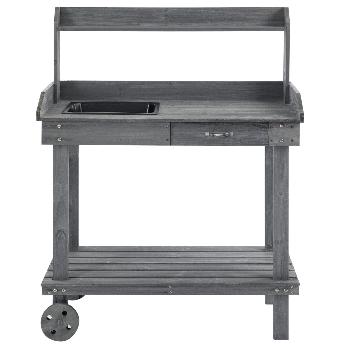 Potting Bench Work Table with 2 Removable Wheels